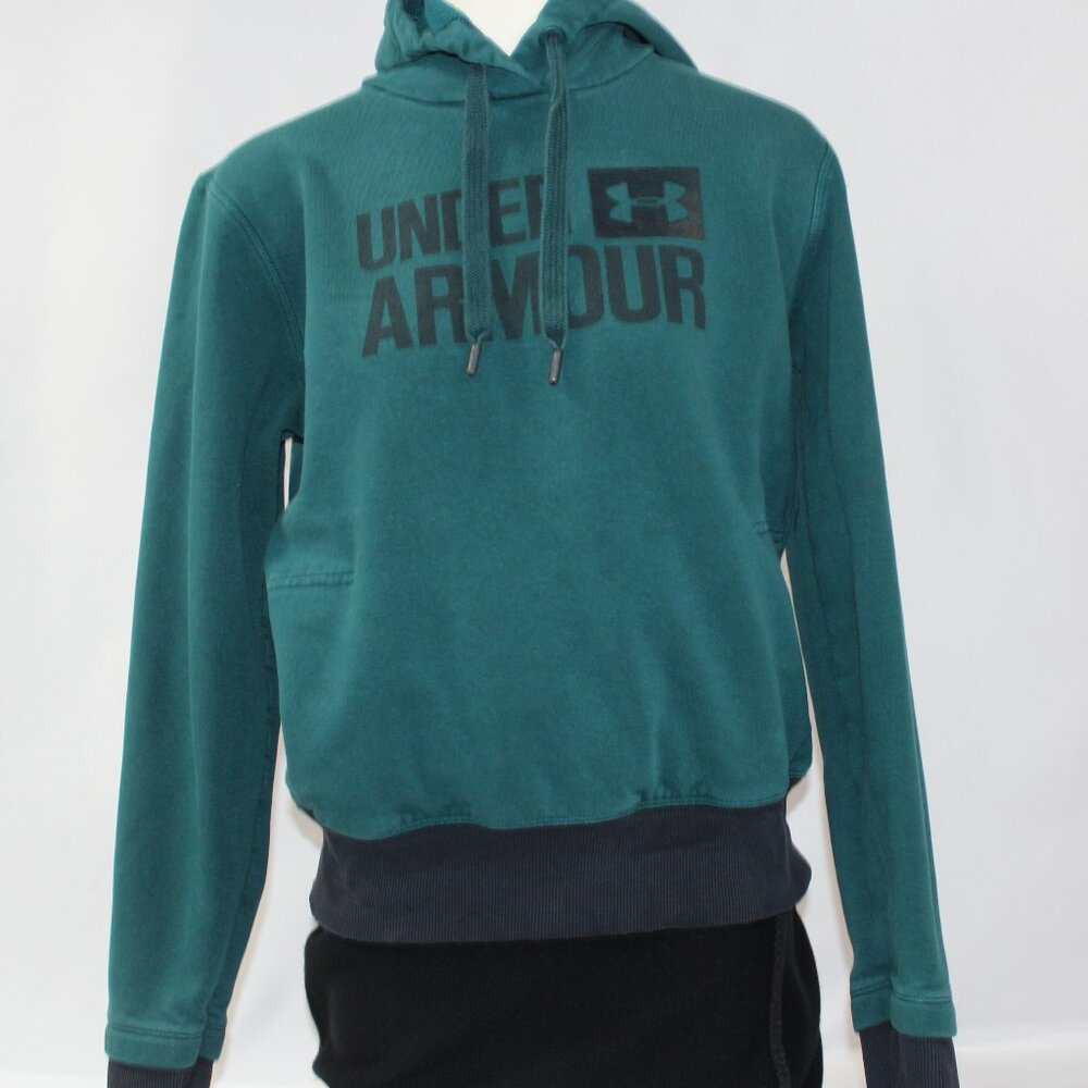 Under Armor Threadborne‎ Green Sweatshirt Hoodie with Zipper Pockets Size M